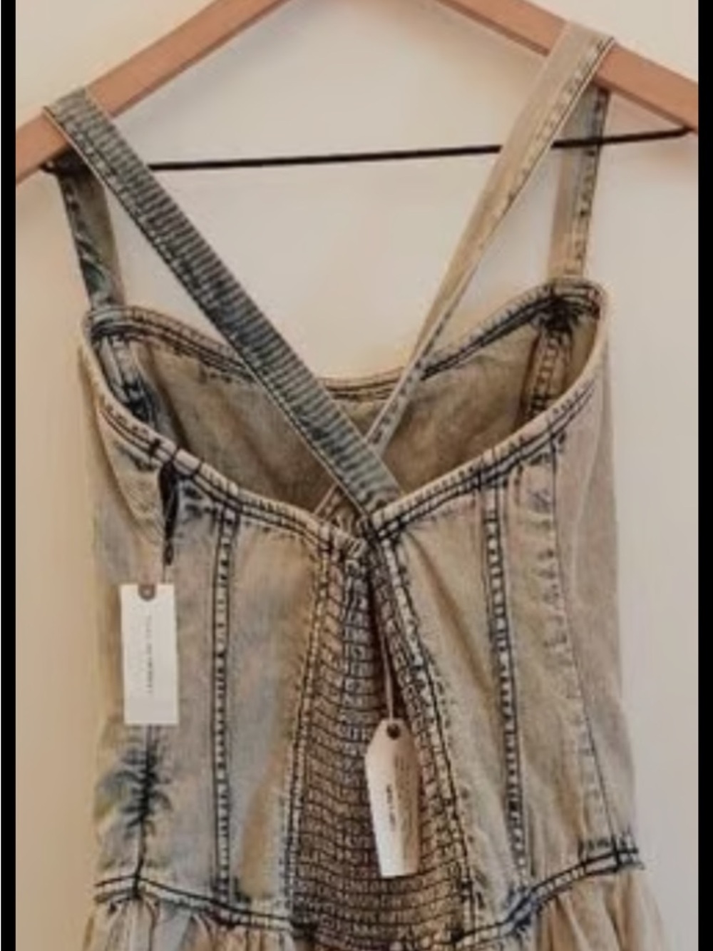 Pilcro Light Wash Denim Romper — Cream with Faded Blue Accents - Picture 15 of 15